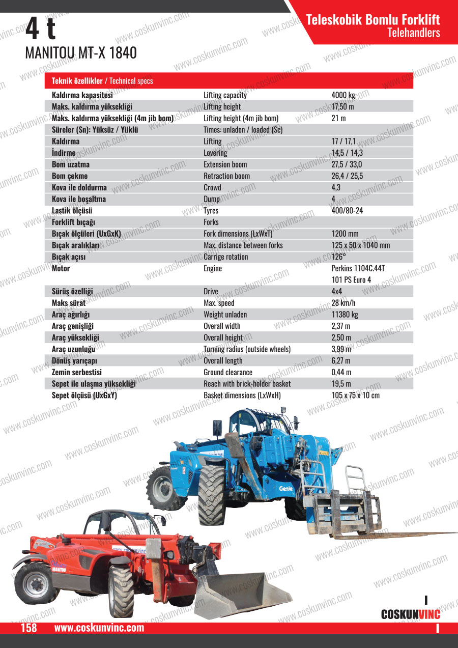 4 Ton 21 Metre Forklift